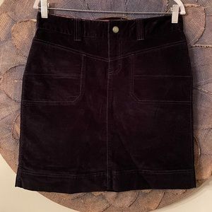 Athleta Black Crushed Velvet Mini Skirt
